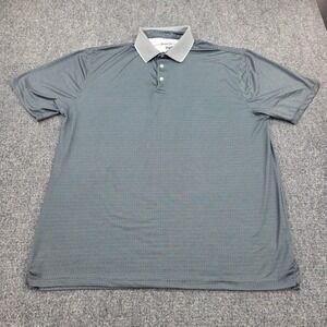Hickey Freeman Golf Polo Shirt XXL Mens‎ Gray Geometric Print Short Sleeve